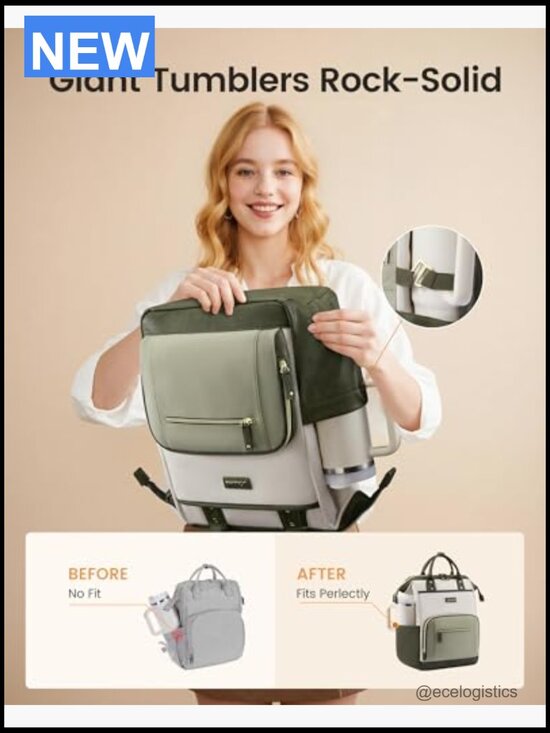 17in Laptop Backpack with Tumbler Holder Nurse Teacher Bag Work Travel main image 4